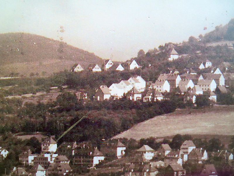 Neubaugebiet 1 ca. 1936, der Berg links im Hintergrund ist der Dorlberg